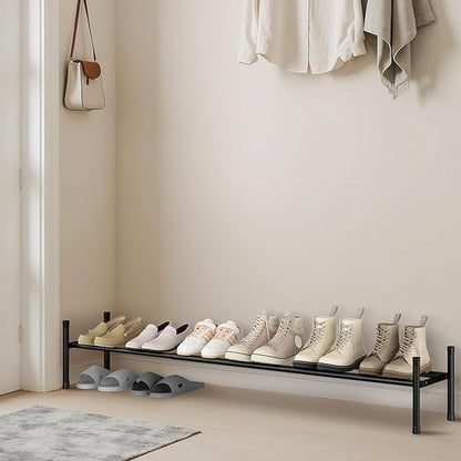 STORAGE MANIAC Long Expandable Shoe Rack, 6 Pairs Metal Wide Stackable Shoe Rack - Image 7