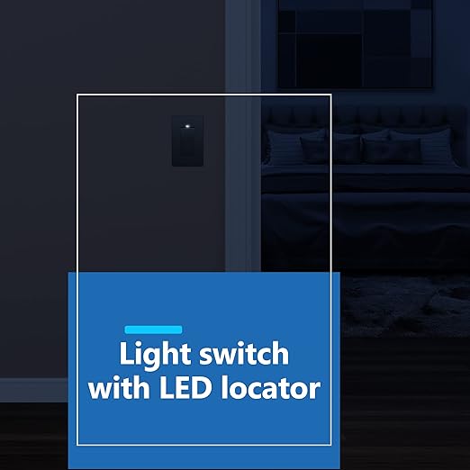 LIDER Minimalist Design Matte Finish Lighted Decorator Switch, Frameless Paddle - Image 5
