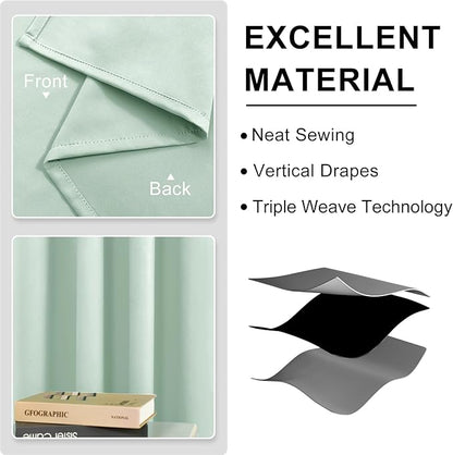 DWCN Blackout Curtains for Bedroom, Thermal Room Darkening Curtain Drapes for - Image 5