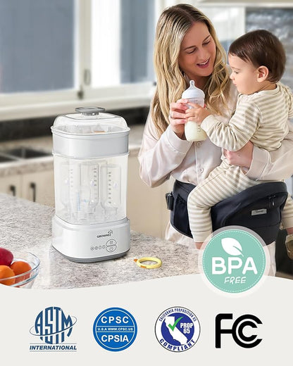 GROWNSY Bottle Sterilizer and Dryer, Compact Electric Steam Baby Bottle - Image 8