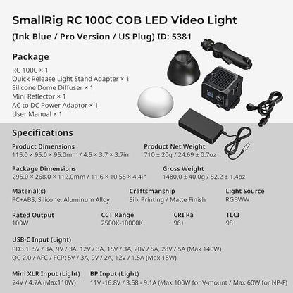 SmallRig RC 100C RGBWW LED Video Light, - Image 9