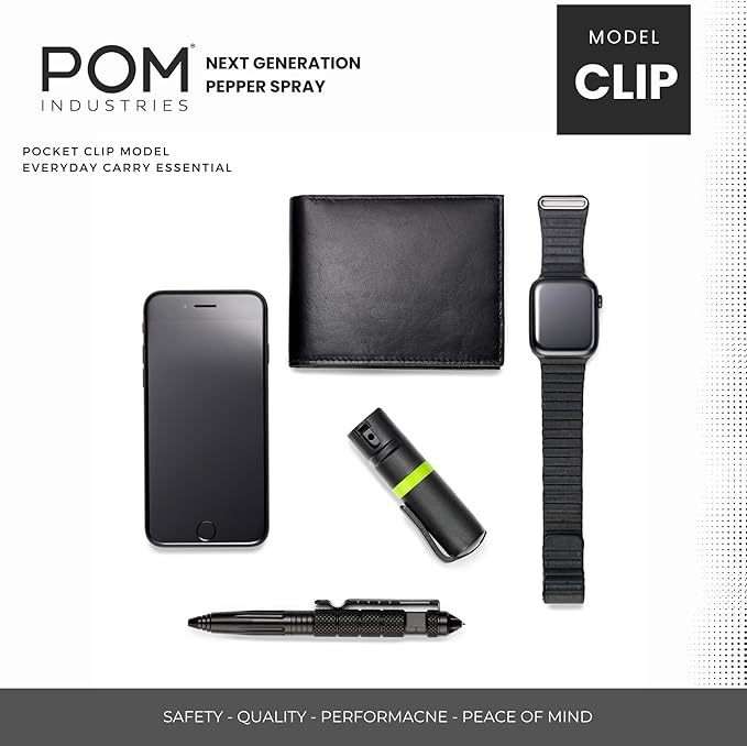 POM Pepper Spray Pocket Clip, Quick Flip Top Safety, Maximum Strength OC Formula - Image 5