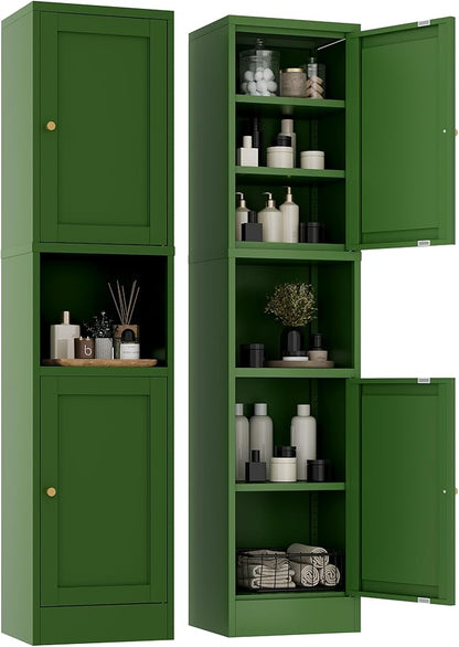 2-Door Metal Storage Cabinet, Tall Slim Pantry Organizer by YAUWOHFactoryOutletsColorfulMetalFurniture