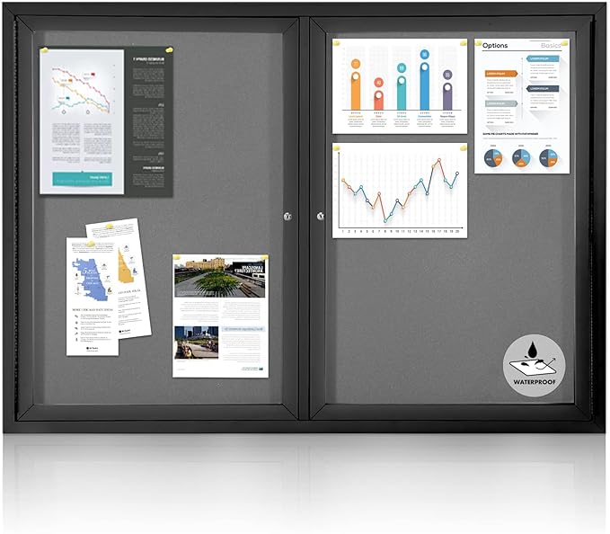 Enclosed Bulletin Board Outdoor Noticeboard by EVERSUPPLY
