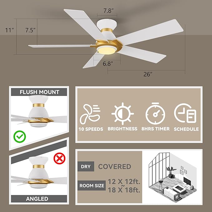 SMAAIR 52 Inch Smart Ceiling Fan - Image 5