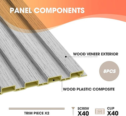 OUZUGIE WPC Acoustic Slat Wall Paneling, Living Room, TV Background, Study Room - Image 4