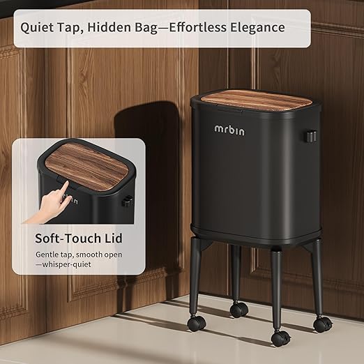 MRBIN Metal Slim Bathroom Trash Can - Image 2