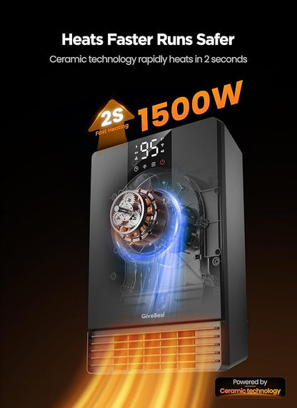 GiveBest Smart Wall Heater, 1500W Fast Heating Electric Space Heater - Image 2