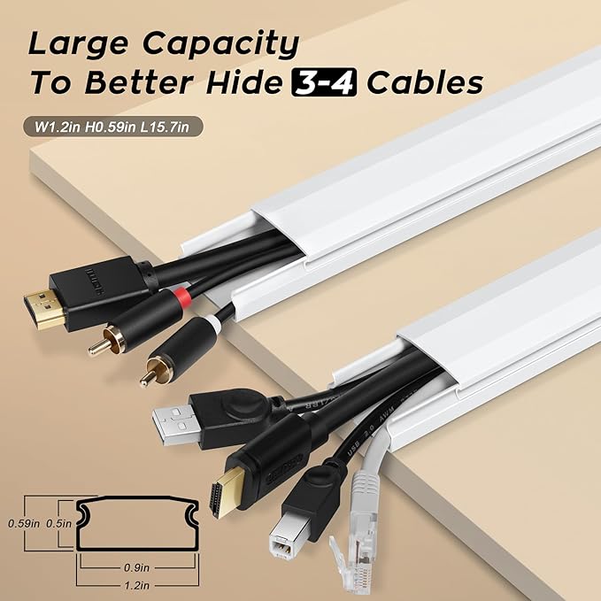 YCLYC 110in Cord Covers for Wires on Wall Kit, Large Cord Hider Wall Kit - Image 2