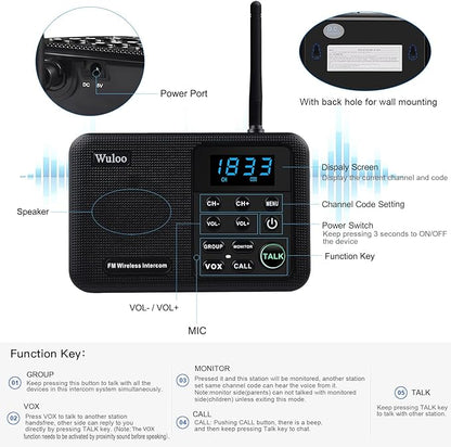 Expandable for Wuloo Intercoms Wireless for Home WL888, 1 Mile Range 22 Channel - Image 5