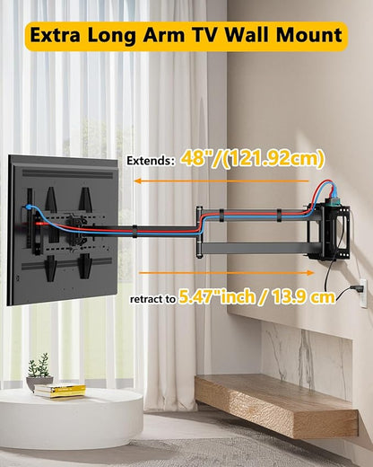 48'' Extension Extra Long Arm TV Wall Mount - Image 3