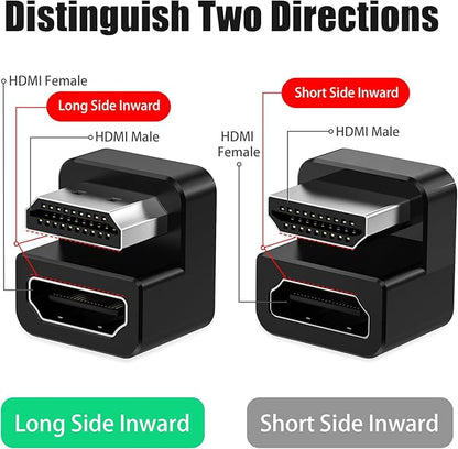 AGVEE 1 Pack 180 Degree Angled HDMI Male to HDMI Female Adapter, U-Shaped - Image 3