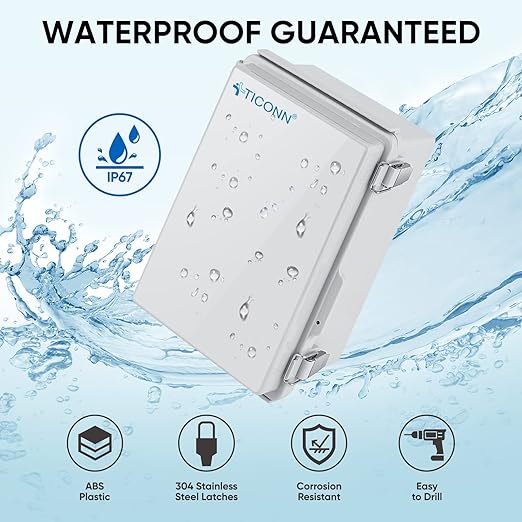 TICONN Waterproof Electrical Junction Box IP67 ABS Plastic Enclosure - Image 2