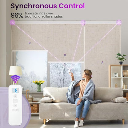 Astomi Motorized Roller Shades for Windows, Smart Blinds, Voice Control - Image 2
