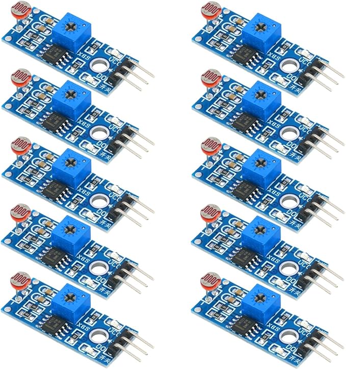 Gebildet 10pcs LDR Photosensitive Sensor Module 3 Pins 5MM Light Dependent by Gebildet