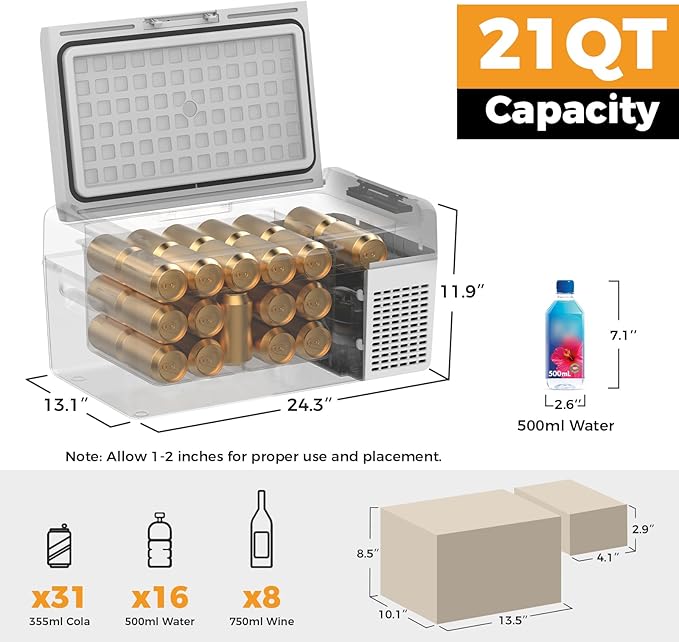 Setpower 12V Refrigerator 50 Hours Backup Cooling 21 Quart 12V Coolers - Image 8