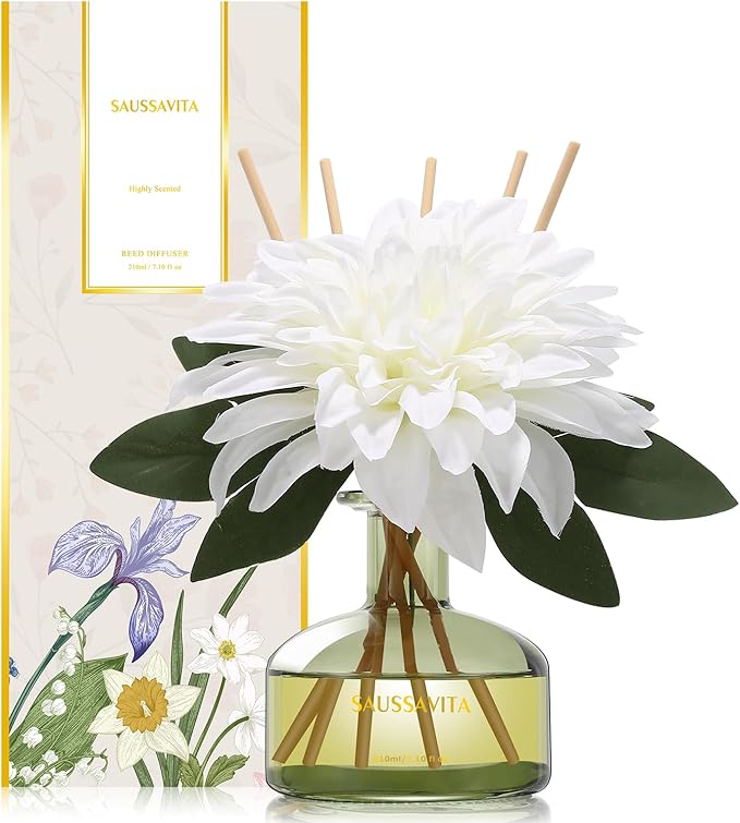 Reed Diffusers Set unfettered Dew Scent, Bathroom Floral Scent Diffuser by SAUSSVITA