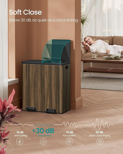 SONGMICS Trash Can, 2 x 8-Gallon Garbage Can - Image 3
