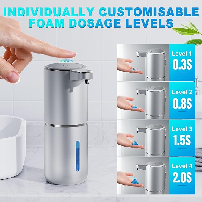 Amyzavls Automatic Liquid Soap Dispenser, 380ml Wall Mount Touchless 4 Gear - Image 3