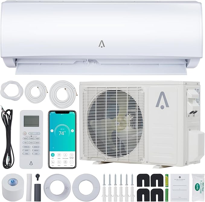 9, 000 BTU 19 SEER2 WiFi Mini Split Air Conditioner & Heat Pump, Inverter Tech by Unknown