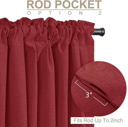 100% Blackout Shield Linen Blackout Curtains - Image 4