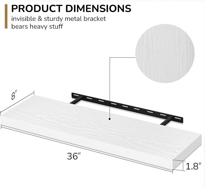 Fun Memories 36 Inch Floating Shelves - Image 3