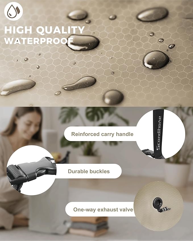 Travel Laundry Bag, Pump Free Vacuum Storage Bag Reusable Compression Dirty - Image 6