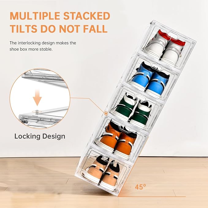 12 Pack Large Shoe Storage Box, Shoe Containers - Image 4