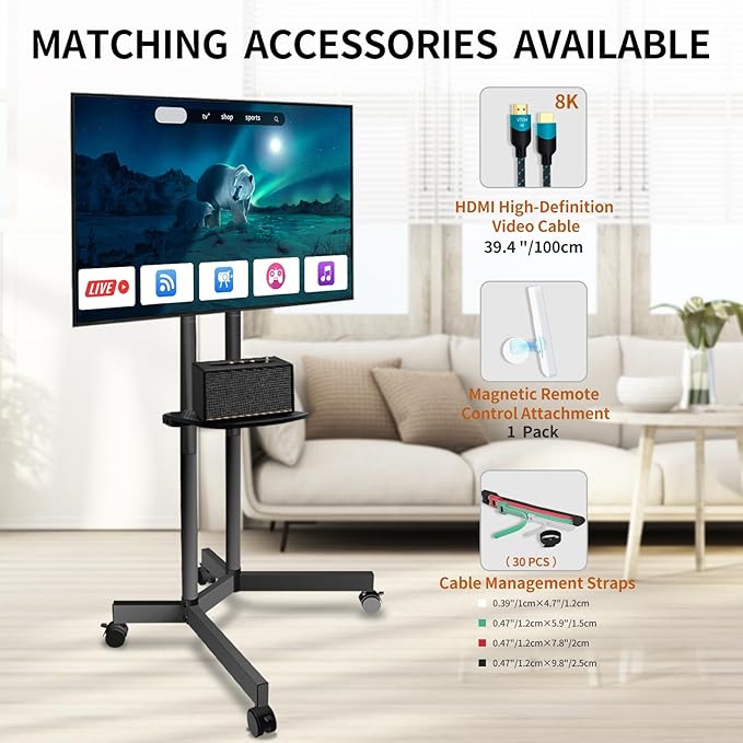 Solid Grace Rolling TV Stand - Image 2