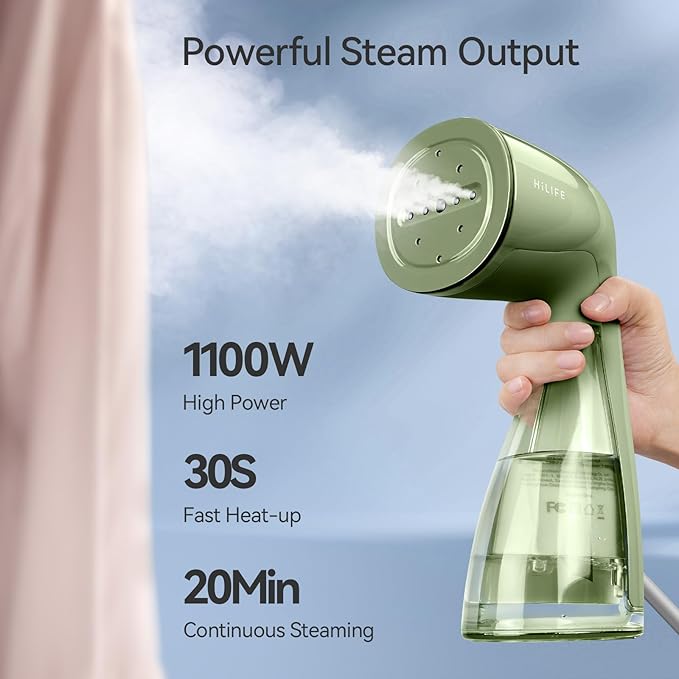 HiLIFE Steamer for Clothes, 1100W Clothes Steamer - Image 2