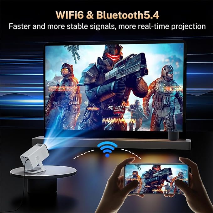 Mini Projector with WiFi 6 and Bluetooth 5.4 Built-in Apps Portable Projector - Image 5