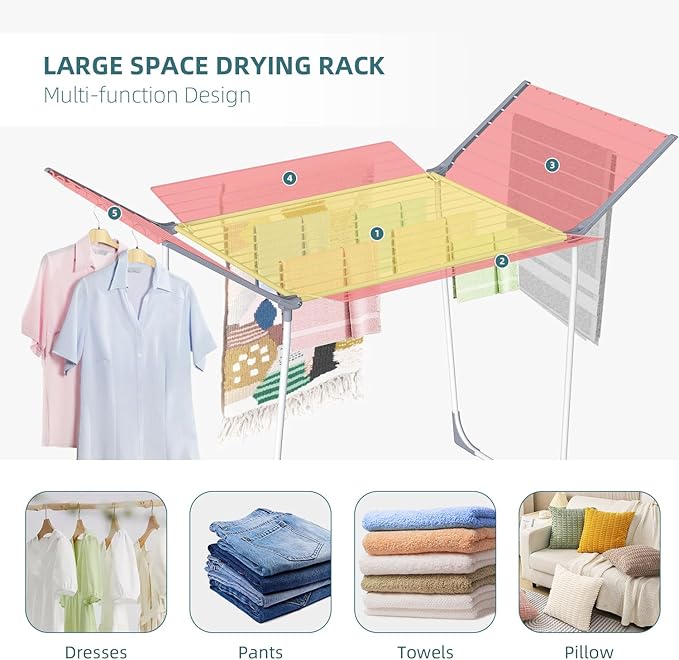 Unkqan Clothes Drying Rack, Foldable Laundry Rack - Image 7