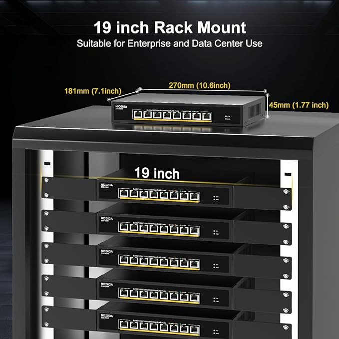 8 Port 5G Ethernet Switch Unmanaged, - Image 7