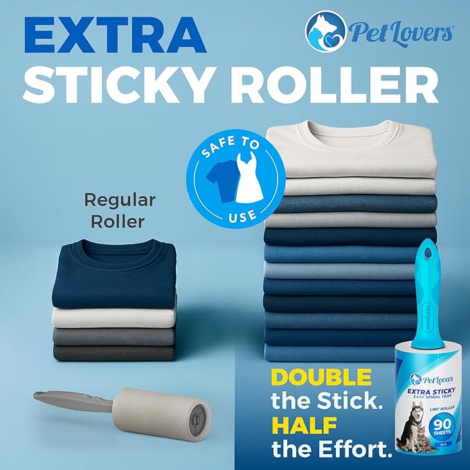 PetLovers Extra Sticky Lint Roller Mega Value Set 450 Sheets - Image 3