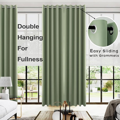 KOUFALL 96 Inch Long Curtains 2 Panel Set, 72 Inch Wide x 96 Inch Length - Image 2
