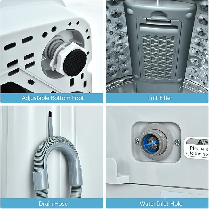 Giantex Full Automatic Washing Machine, 2 in 1 Portable Laundry Washer - Image 5