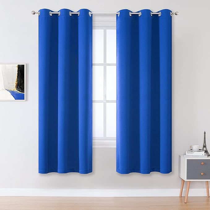 DUALIFE Royal Blue Blackout Curtains Panels/Drapes by DUALIFE