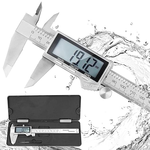 Digital Caliper, IP54 Waterproof Stainless Steel Caliper Measuring Tool by Louisware