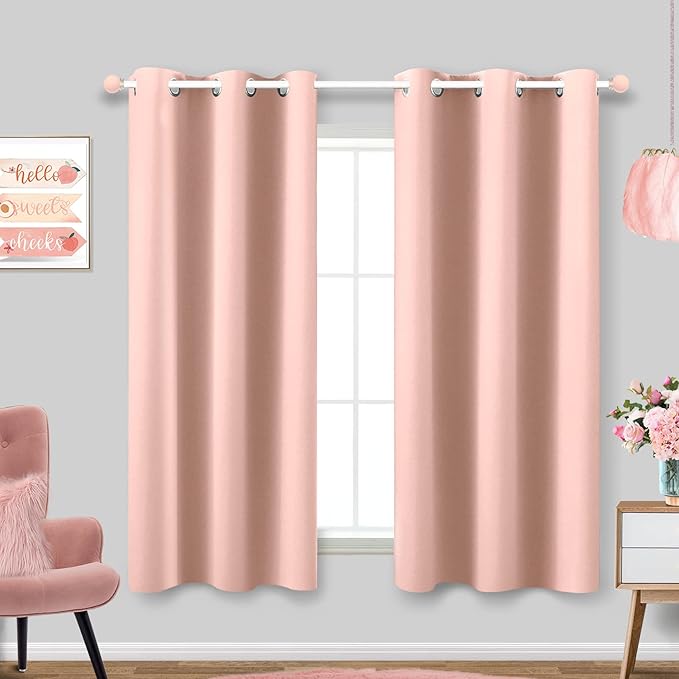 KOUFALL Dusty Pink Rose Curtains by KOUFALL