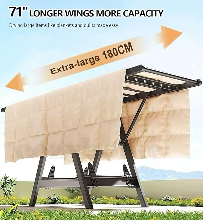 Heavy Duty Clothes Drying Rack Foldable –71" Extra Large Clothes Airer Drying - Image 2