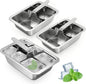 Ice Cube Trays, 3 Pack Large 6-cube Stainless Steel Ice Cube Trays by Unknown