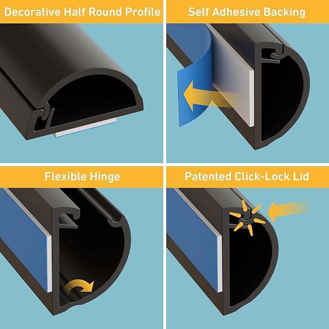 D-Line 13.12ft Cord Hider Kit, Patented Cable Cover, Hide Wires on Wall - Image 3