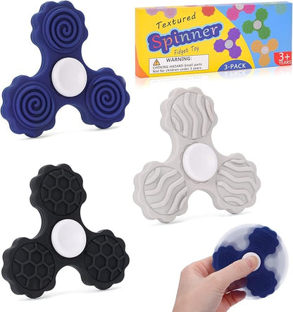 3 PCS Silicone Fidget Spinners, Sensory Toys by Dalycro