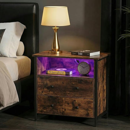 Tykacna 27 Inch Wide Night Stand, Large Wood Night Stand - Image 8