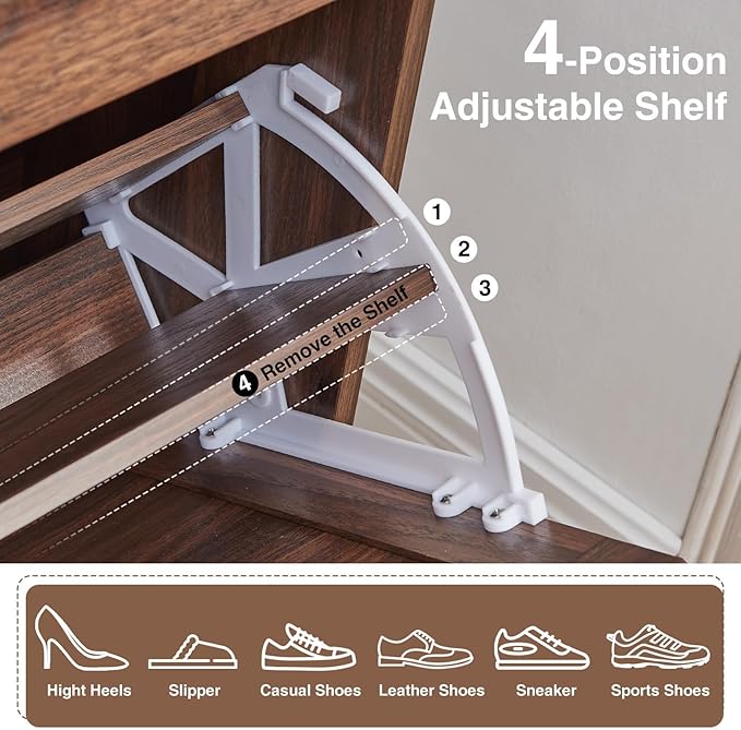 Shoe Storage Cabinet, Farmhouse Shoe Organizer - Image 4