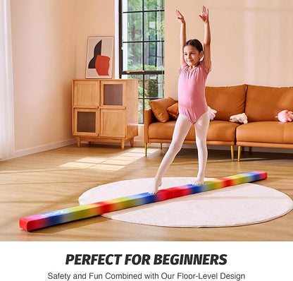 ZELUS 8' Folding Gymnastics Balance Beam, Floor Balance Beam w/Carry Handles - Image 5