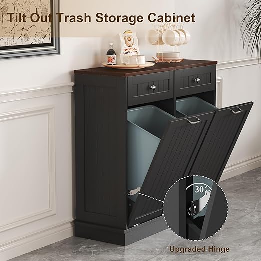 Tilt Out Trash Can Cabinet Dog Proof - Image 9