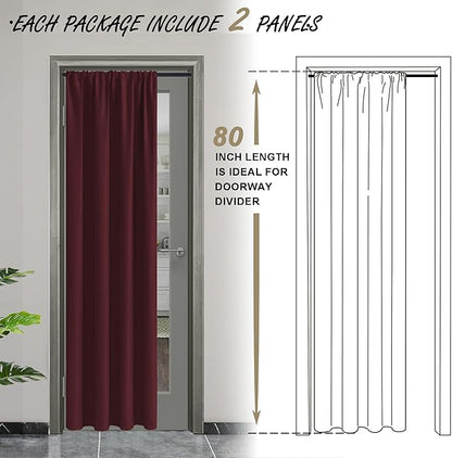 JIUZHEN Christmas 80 Inch Length Door Curtains - Image 2