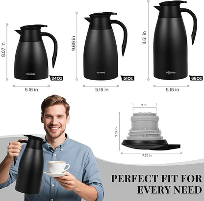 68 Oz Thermal Coffee Carafe, Stainless Steel Insulated Vacuum coffee crafts to - Image 4