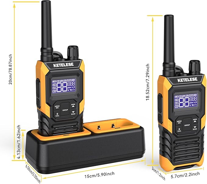 KETELESE T4 Walkie Talkie IP67 Waterproof, Type-C Rechargable Two Way Radio - Image 8